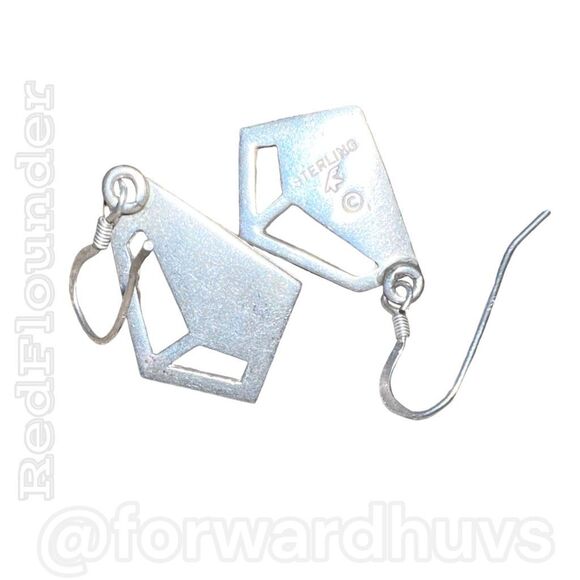 First American Traders Turquoise Sterling Silver Earrings - Picture 6 of 12